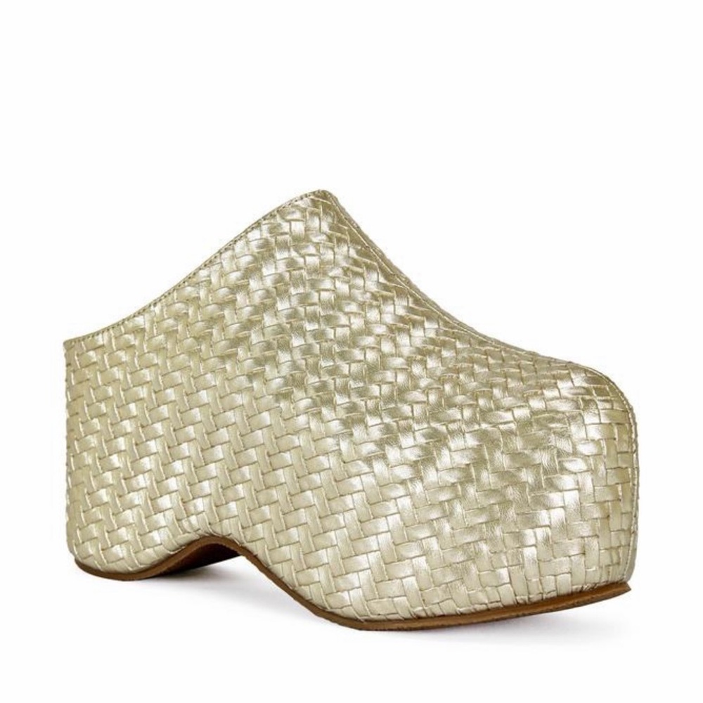 Gold Woven Women's Shoes